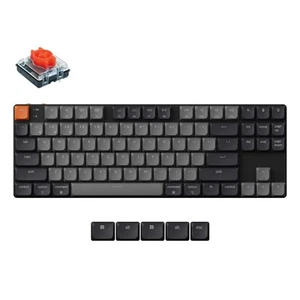 Clavier mécanique sans fil Keychron K1 QMK version 6, QWERTY US, K1X-A1, rouge - Photo 1/8