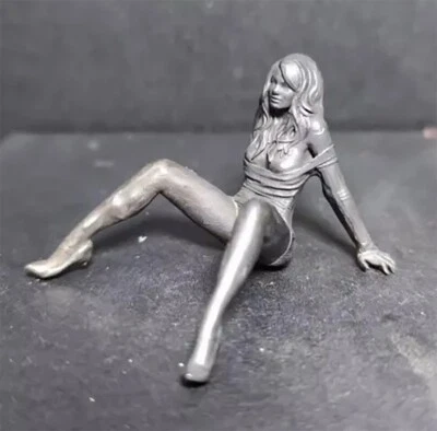 Black Solid Bronze Nude Temptation Girl Collectable Art Antique Statue Figure - Image 1 of 4