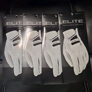NEW Maxfli Men's LEFT LARGE Elite Golf Gloves 4 pack PREMIUM LEATHER CABRETTA - Afbeelding 1 van 3