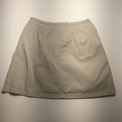 Falda vaquera Anne Klein para mujer talla 6P caqui línea A mini bolsillos cortos informales Foto 1 de 4