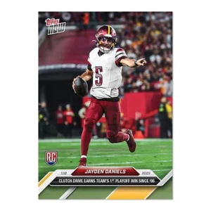 Jayden Daniels - Carta Calcio 2024 Topps NOW #22 1° VITTORIA PLAYOFF RC - In Magazzino - Foto 1 di 1