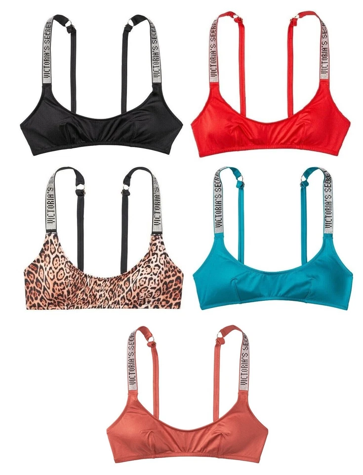 VICTORIAS SECRET CORREA BRILLO TULUM CUCHARA NATACIÓN TOP FORRADO INALÁMBRICO XS S M L XL NUEVO CON ETIQUETAS Foto 1 de 1