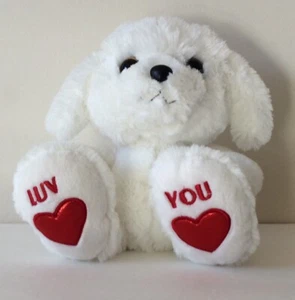 AURORA White Poodle Dog Luv You 9 Inches Stuffed Animal Plush Toy - Picture 1 of 6