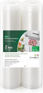 2 rollos de bolsas selladoras al vacío de alimentos 11"x20' bolsa de sellado de almacenamiento para ahorrador de vacío - Imagen 1 de 8