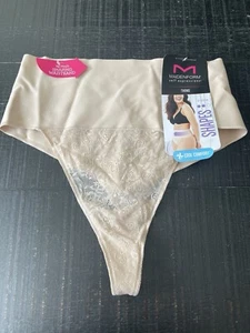 Maidenform Women's Shapewear Tame Your Tummy Lace Shaping Thong Nude Lace XL - Picture 1 of 5