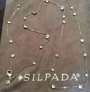 Collar Silpada RARO 32 pulgadas circonita cúbica estrellas dispersas N2152 cúbico POPULAR COMO NUEVO - Imagen 1 de 12
