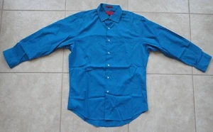 BERGAMO Cobalt Blue Fitted Men's Dress Shirt Size L 16-16 1/2 32/33 - Picture 1 of 3