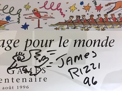 James Rizzi signiert Olympia'96 Zeichnung Unterschrift Signatur Autogramm signed - Bild 1 von 4