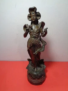 Antique Emile Joseph Nestor Carlier (1849-1927) "Les Fleurs" Bronze Sculpture - Picture 1 of 12