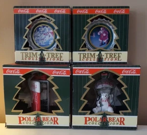 4 Coca Cola Town Square Collection Eisbär Kühler Flaschenöffner Verschluss Ornamente - Bild 1 von 17