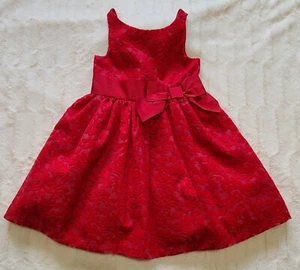 Janie and Jack Girls Forever Roses Red Embroidered Dress Size 4T - Picture 1 of 12