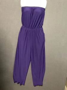 Simply Styled Halter Top Purple Jumpsuit Size S/C, Elastic Waist & Pockets - Picture 1 of 9