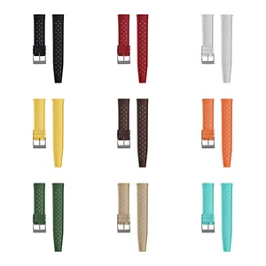 Tropical Style Rubber Watch Strap - 12 Colors - 18 mm, 20 mm, 22 mm, 24 mm - Picture 1 of 16