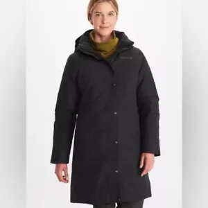 Cappotto donna Marmot Chelsea insultato e piumino | Taglia Large | Nero | Nuovo con etichette - Foto 1 di 16