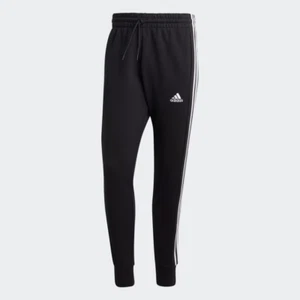adidas men Essentials French Terry Tapered-Cuff 3-Stripes Pants LARGE - Picture 1 of 3