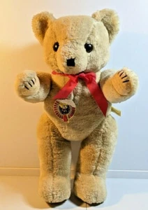 Vtg Jointed Teddy Bear Plush S.D.F. Shanghai Dolls Factory With Tag Glass Eyes  - Picture 1 of 7