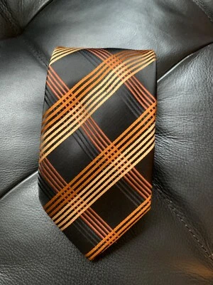 COLOURS tie BY ALEXANDER JULIAN Black and Brown Tie 3"x58" Slim - Image 1 of 4