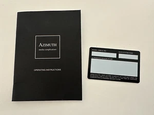 Azimuth instructions booklet and warranty card (open warranty) - Picture 1 of 6