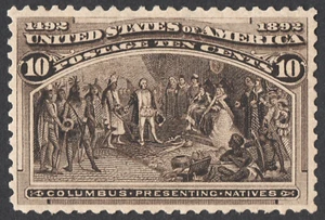 US Sc# 237 MINT RE-GUM { -VF- 10c PRESENTING NATIVES } BEAUTY COLUMBIAN OF 1893 - Picture 1 of 4