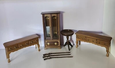 VTG 1:12 Shackman Miniature Dollhouse Furniture Queen Ann Buffet Rifle Cabinet  - Image 1 of 4