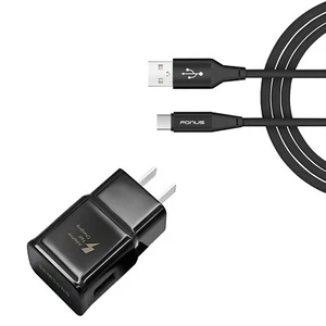 Fast Home Charger Type-C 6ft USB Cable Quick Power Adapter for Cell Phones - Picture 1 of 7
