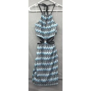 New Rue21 Blue Brown Halter Knit Party Casual Dress Young Adult Size M Women - Picture 1 of 13