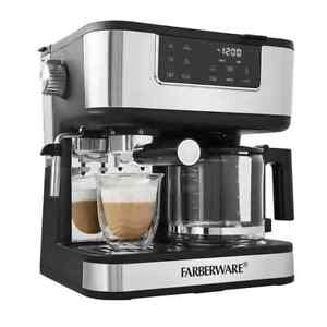 Farberware Dual Brew, 10 Cup Coffee + Espresso Maker/Machine w/Touchscreen, NEW!
