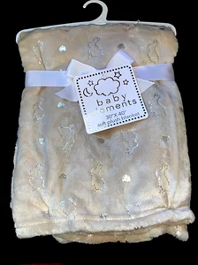 New!! BABY Boys Gray Plush BUNNIES "Baby Elements" BLANKET sz 30" x 40" NWT - Picture 1 of 1