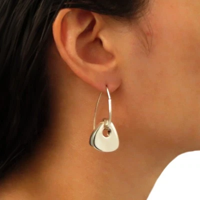 Threader 925 Sterling Silver Triangle Drop Earrings Gift Boxed - Image 1 of 4