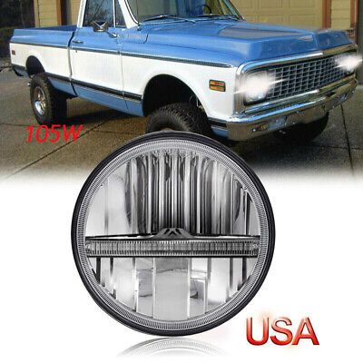DOT Approved 7 Led Round Headlight Hi-Lo Sealed Beam Fit For Chevy LUV Truck K10 • 44.83$