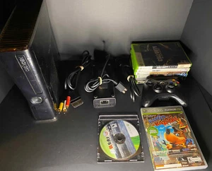 Microsoft Xbox 360 S 250GB Model 1439 mit Netzteil + 8 Spiele + Controller - Bild 1 von 21