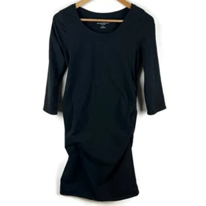 Liz Lange Maternity Dress Womens Small Black Stretchy Knit Comfort Modern - Picture 1 of 10