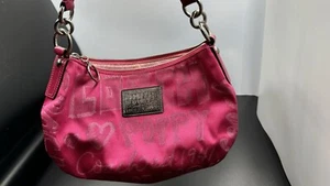 COACH POPPY STORYPATCH SPARKLE HOBO SHOULDER BAG PURSE 15302 PINK_RARE - Picture 1 of 5