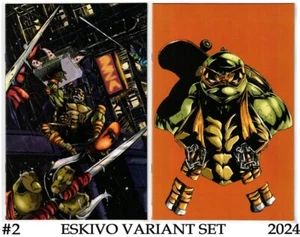 TEENAGE MUTANT NINJA TURTLES #2 (2024)- ESKIVO EXCLUSIVE VARIANT SET- IDW - Picture 1 of 5