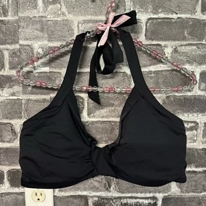Athleta Bra Cup Halter Bikini Top swimsuit black 36d dd - Picture 1 of 9