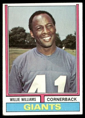 1974 Topps Willie Williams New York Giants #284 *Low Grade* - Image 1 of 2