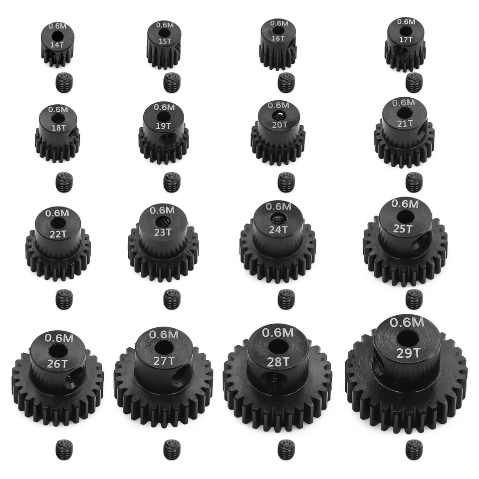 0.6M Stahl Ritzel 14-29T 3.175mm Bore for Tamiya Upgrade  - Bild 1 von 4