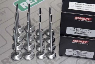 Válvulas Manley Race Series Honda Acura B16A B18C tamaño STD cara de plato Foto 1 de 4
