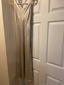 eileen fisher Ivory Silk Maxi Dress Sz XS - Picture 1 of 7