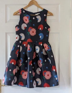 Jasper Conran Navy Floral Dress Age 13 Vgc (D7) - Picture 1 of 6