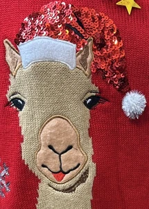 33 Grad Ugly Camel Holiday Weihnachtspullover Gr. XL rot - Bild 1 von 9