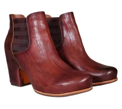 Bota de tornozelo Kork Ease Shirome couro marrom castanho K65547 feminina EUA 9 M - Imagem 1 de 4