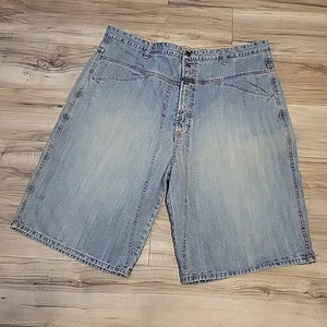 Marithe Francois Girbaud Jean Shorts Mens 40 Blue Denim Baggy Y2k Hip Hop - Picture 1 of 14