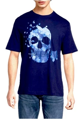 ROBERT GRAHAM: CAMISETA DE ALGODÓN CON GRÁFICO DE CALAVERA AZULEJO AZUL MARINO XL PRECIO DE VENTA SUGERIDO POR EL FABRICANTE: $88.00 NUEVA CON ETIQUETAS Foto 1 de 4