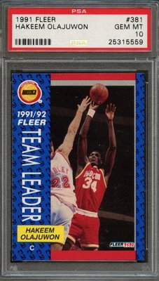 BK - 1991 Fleer - #381 - Hakeem Olajuwon - PSA 10 - GEM ESTADO PERFEITO - Imagem 1 de 2