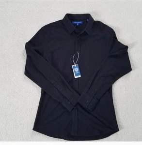 Neu mit Etikett Vince Camuto schwarzes langärmliges leichtes geknöpftes Herrenhemd Größe M - Bild 1 von 7