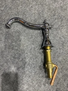 Rubinetto vasca lavabo bagno stile antico casale cromato lucido solo - Foto 1 di 7