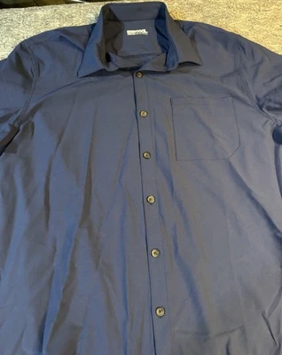 32 DEGREES COOL Shirt Mens Large Blue  Button Up Short Sleeve 100% Cotton - Image 1 of 4