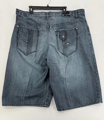 Pantalones Cortos Sueltos Old Skool Para Hombre 48 16" Gris Grunge Pantalones Cortos Denim Y2K Foto 1 de 4
