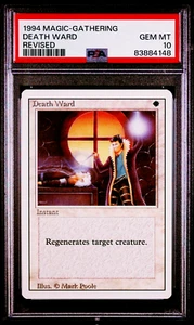 1994 MTG Magic the Gathering Revised Death Ward PSA 10 Gem Mint POP 15 - Picture 1 of 4
